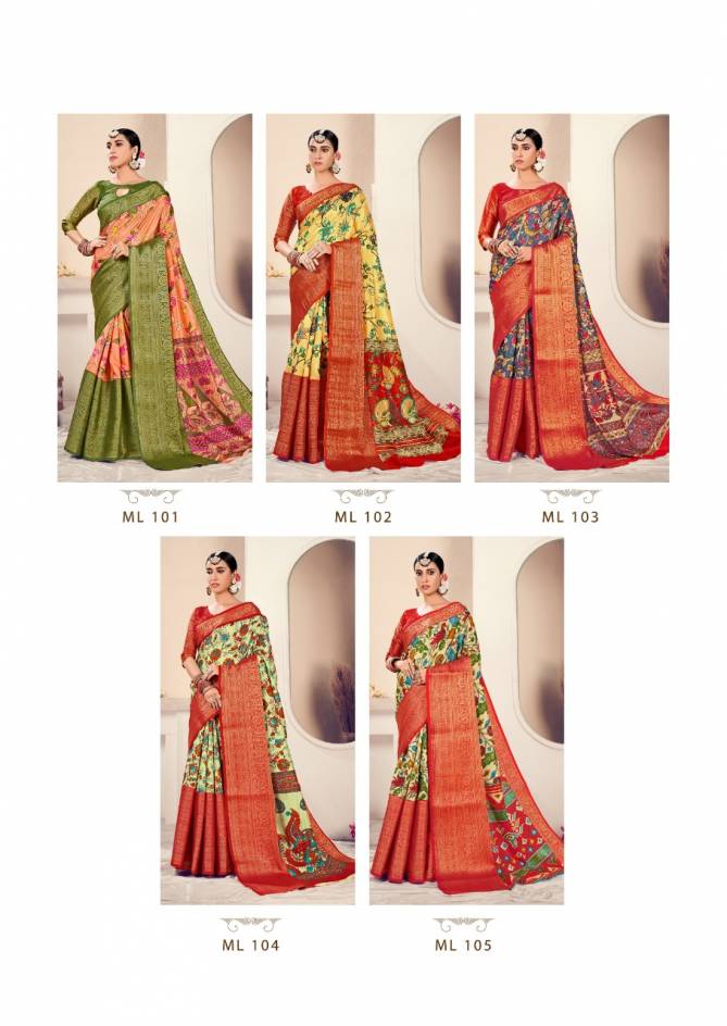 Sr Melisha Silk Fancy New Exclusive Wear Jeqard With Kalamkari Print Saree Collection 